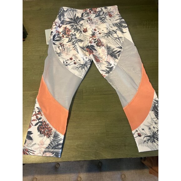 Zella High-Rise Compression Leggings In Tropical Toile Print M - Picture 7 of 10